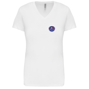 T-shirt Femme col V - modèle Coq