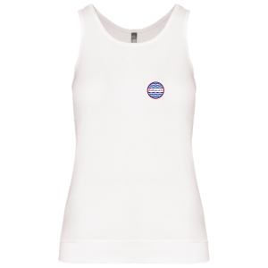 Débardeur femme blanc design vague