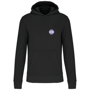 Sweat à capuche enfant noir design vague