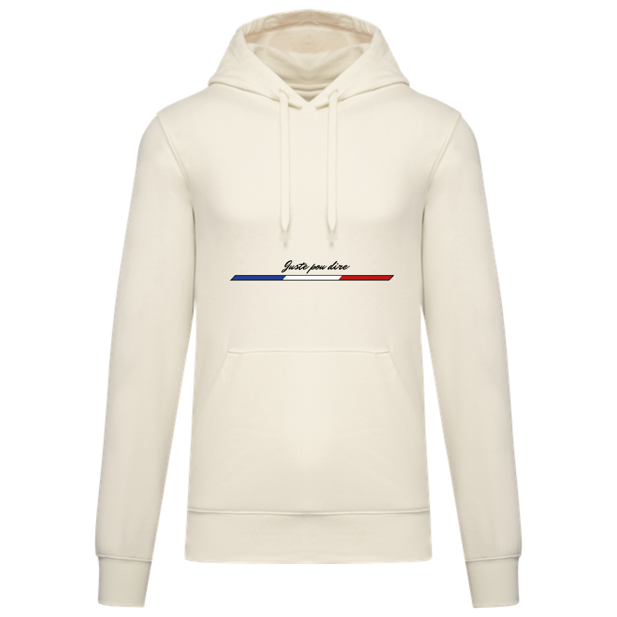 Sweat à capuche Homme - modèle 2 1 Sweat à capuche homme juste pou dire ivoire design 2